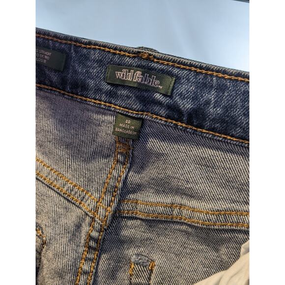 Wild Fable Jeans Doodle Print Super High Rise Straight Medium Wash 00 Casual 90s - Picture 7 of 11